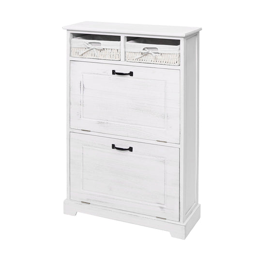 Cosmo Casa - Schoenenrek - Opberger met Lade - Massief Hout - Wit