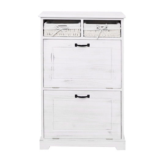 Cosmo Casa - Schoenenrek - Opberger met Lade - Massief Hout - Wit