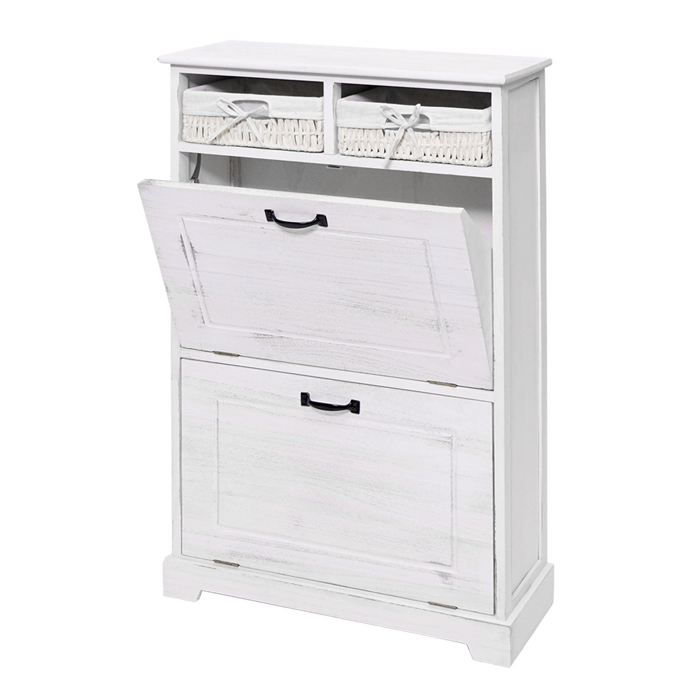 Cosmo Casa - Schoenenrek - Opberger met Lade - Massief Hout - Wit