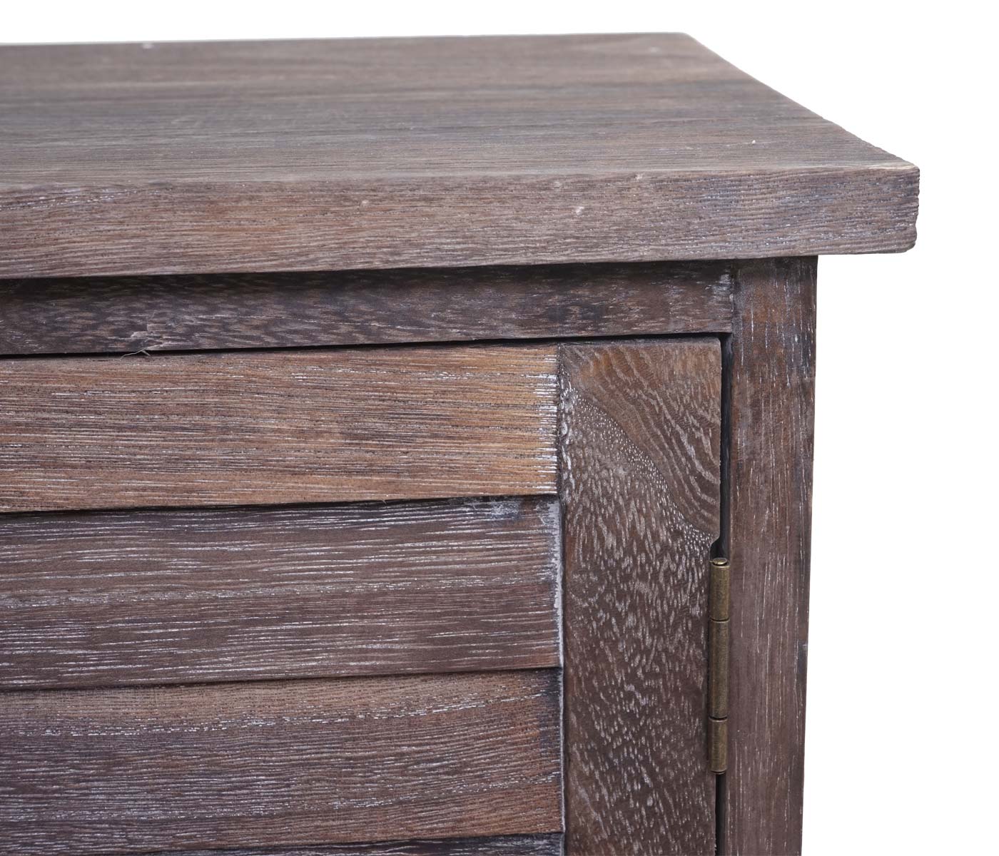 Cosmo Casa - Gootsteenonderkast met mandlade - Badkamermeubel - Massief hout - Shabby bruin - 60 x 65 x 31 cm