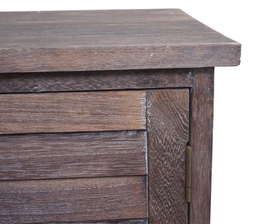 Cosmo Casa - Gootsteenonderkast met mandlade - Badkamermeubel - Massief hout - Shabby bruin - 60 x 65 x 31 cm