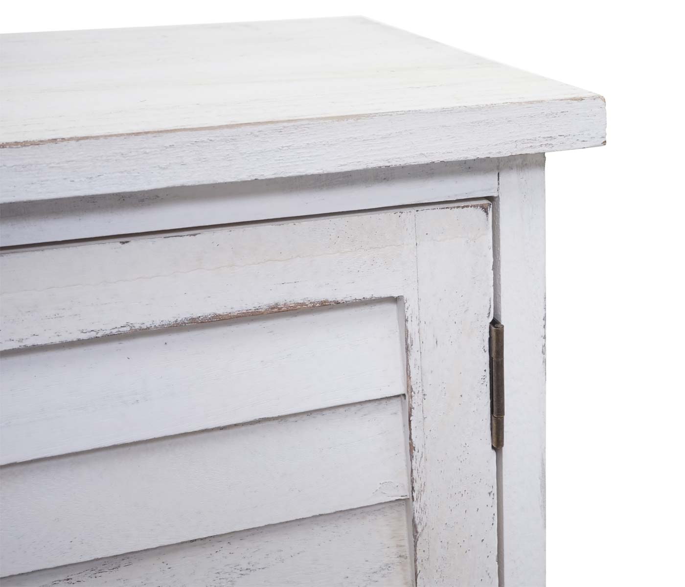 Cosmo Casa - Gootsteenonderkast met mandlade - Badkamermeubel - Massief hout - Shabby white - 60 x 65 x 31 cm