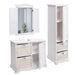 Cosmo Casa - Badkamerset - Hoge kast wastafelonderkast wandspiegel - Multi-materiaal - Shabby white