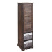 Cosmo Casa - Badkamerladekast met plank - Badkamermeubel - Massief hout - Shabby bruin - 120 x 27 x 29 cm