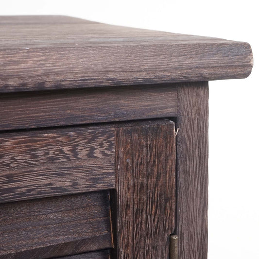 Cosmo Casa - Badkamerladekast met plank - Badkamermeubel - Massief hout - Shabby bruin - 120 x 27 x 29 cm