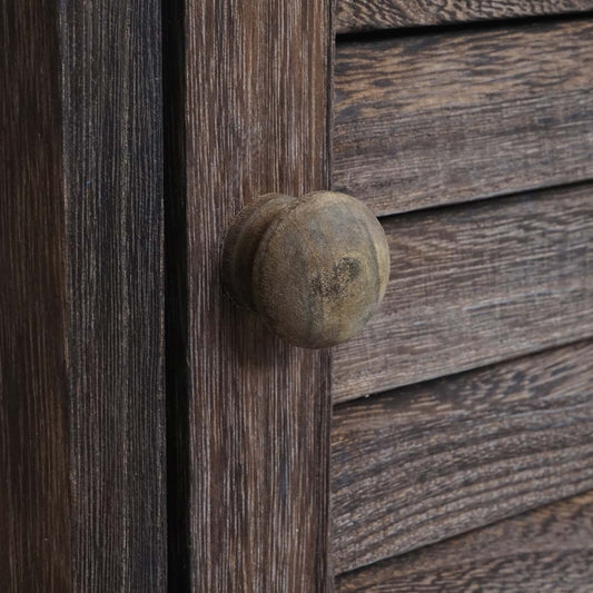 Cosmo Casa - Badkamerladekast met plank - Badkamermeubel - Massief hout - Shabby bruin - 120 x 27 x 29 cm