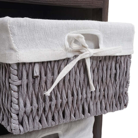 Cosmo Casa - Badkamerladekast met plank - Badkamermeubel - Massief hout - Shabby bruin - 120 x 27 x 29 cm