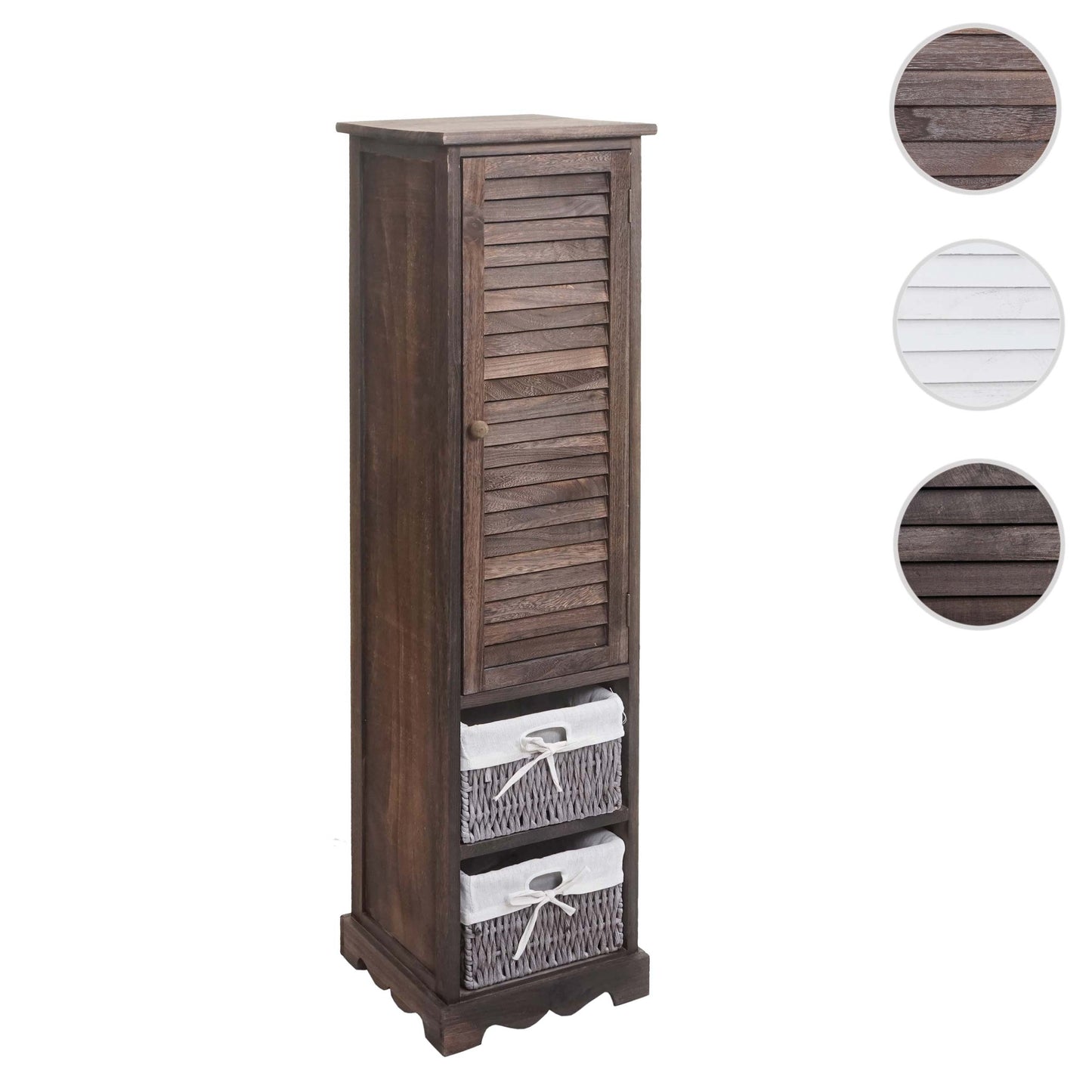 Cosmo Casa - Badkamerladekast met plank - Badkamermeubel - Massief hout - Shabby bruin - 120 x 27 x 29 cm