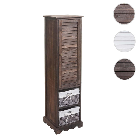 Cosmo Casa - Badkamerladekast met plank - Badkamermeubel - Massief hout - Shabby bruin - 120 x 27 x 29 cm