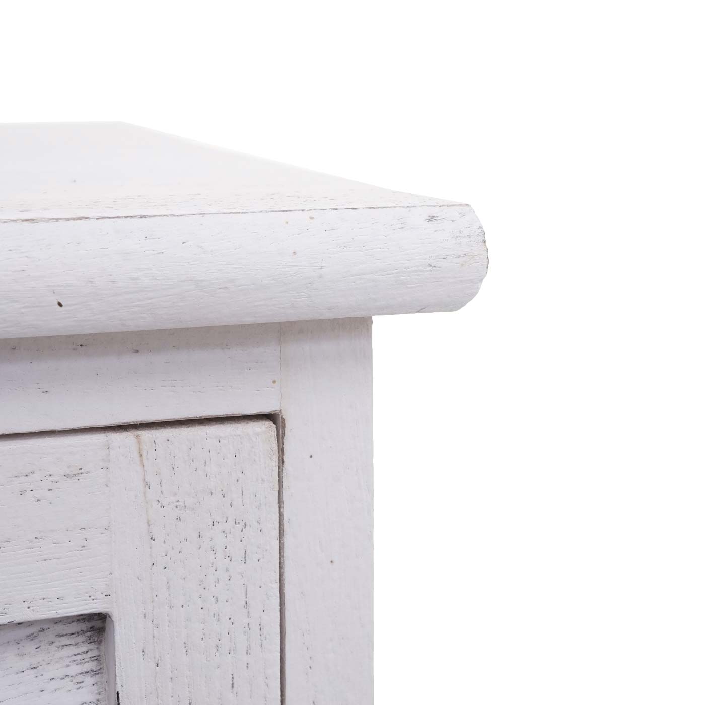 Cosmo Casa - Badkamerladekast met plank - Badkamermeubel - Massief hout - Shabby white - 120 x 27 x 29 cm