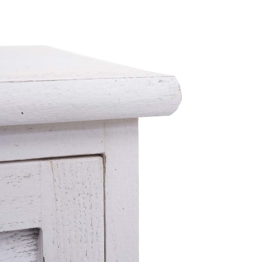 Cosmo Casa - Badkamerladekast met plank - Badkamermeubel - Massief hout - Shabby white - 120 x 27 x 29 cm