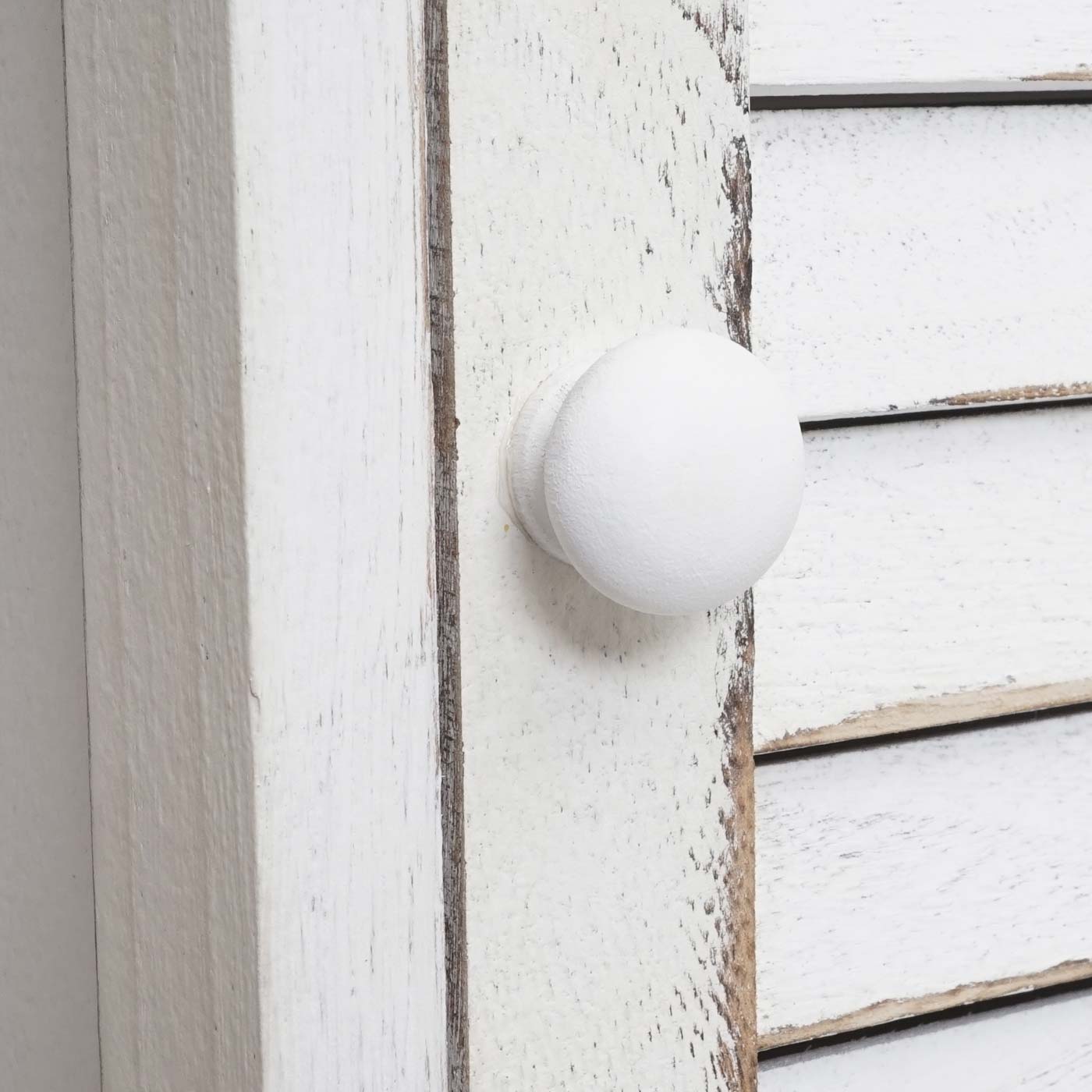 Cosmo Casa - Badkamerladekast met plank - Badkamermeubel - Massief hout - Shabby white - 120 x 27 x 29 cm