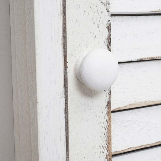 Cosmo Casa - Badkamerladekast met plank - Badkamermeubel - Massief hout - Shabby white - 120 x 27 x 29 cm