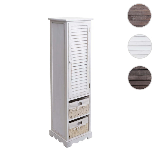 Cosmo Casa - Badkamerladekast met plank - Badkamermeubel - Massief hout - Shabby white - 120 x 27 x 29 cm