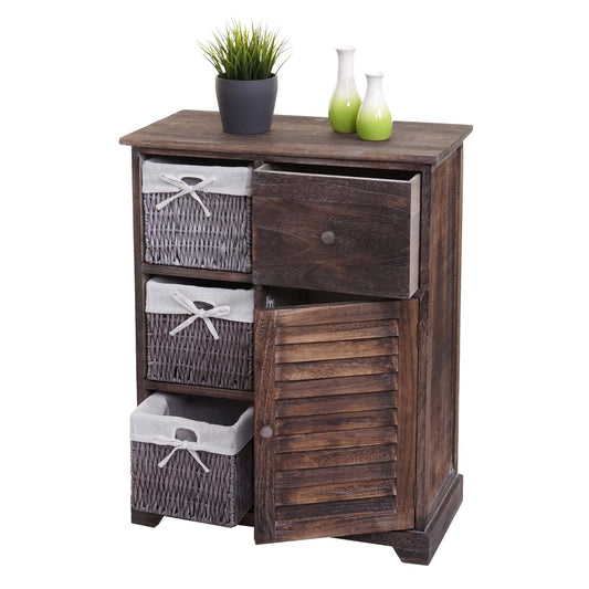 Cosmo Casa - Ladekast - Opbergkast Massief Hout - Shabby Brown