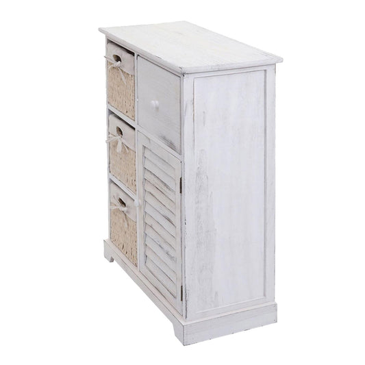 Cosmo Casa - Ladekast - Opbergkast Massief Hout - Shabby White