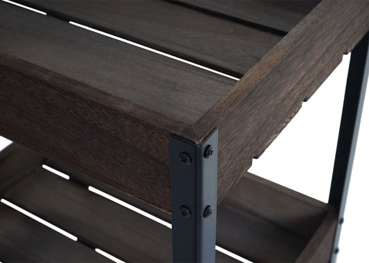 Cosmo Casa - Serveerwagen - Keukenwagen barwagen theewagen zijwagen - Massief hout - Shabby bruin