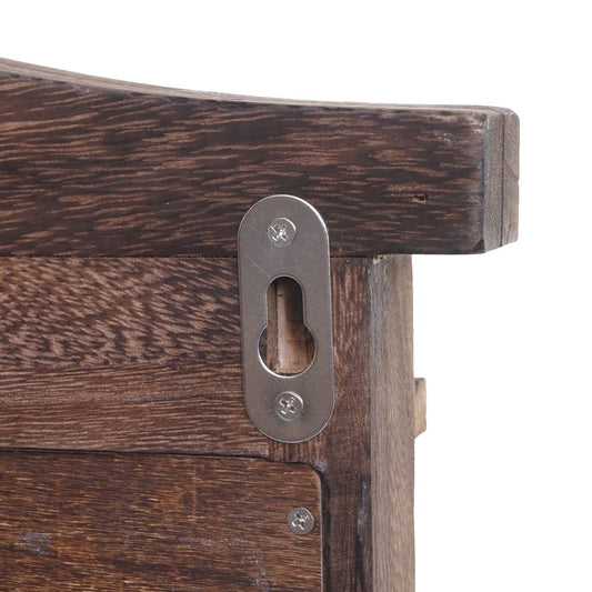 Cosmo Casa - Wandspiegel raam met luiken - Badkamerspiegel - Massief hout - Shabby bruin - 71 x 46 x 5 cm