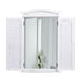 Cosmo Casa - Wandspiegel raam met luiken - Badkamerspiegel - Massief hout - Shabby white - 71 x 46 x 5 cm