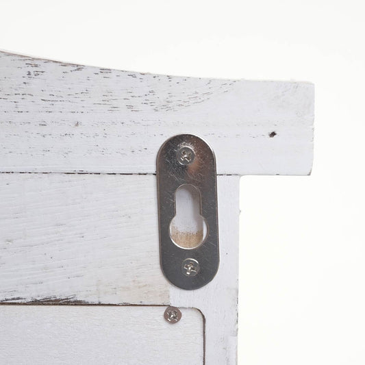 Cosmo Casa - Wandspiegel raam met luiken - Badkamerspiegel - Massief hout - Shabby white - 71 x 46 x 5 cm