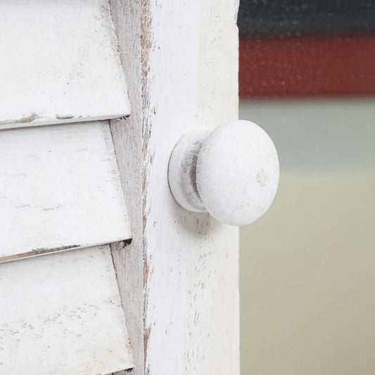 Cosmo Casa - Wandspiegel raam met luiken - Badkamerspiegel - Massief hout - Shabby white - 71 x 46 x 5 cm