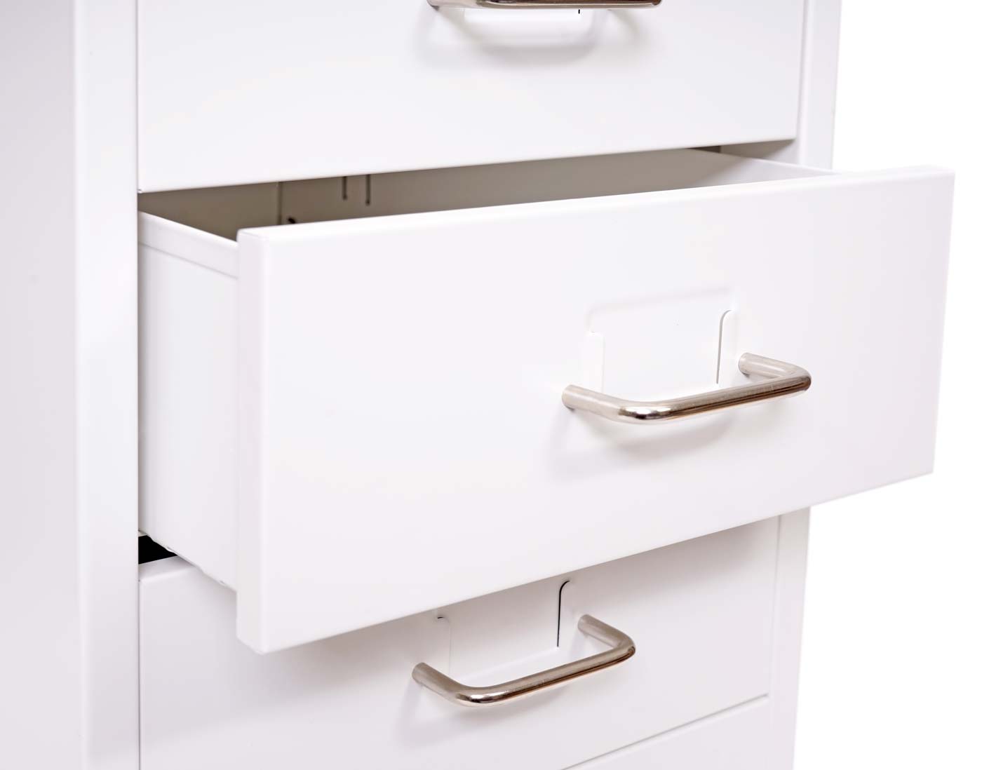 Cosmo Casa - Mobiele container - 4 laden - Metaal - Wit - 48×28×41 cm