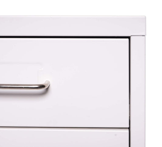 Cosmo Casa - Mobiele container - 4 laden - Metaal - Wit - 48×28×41 cm