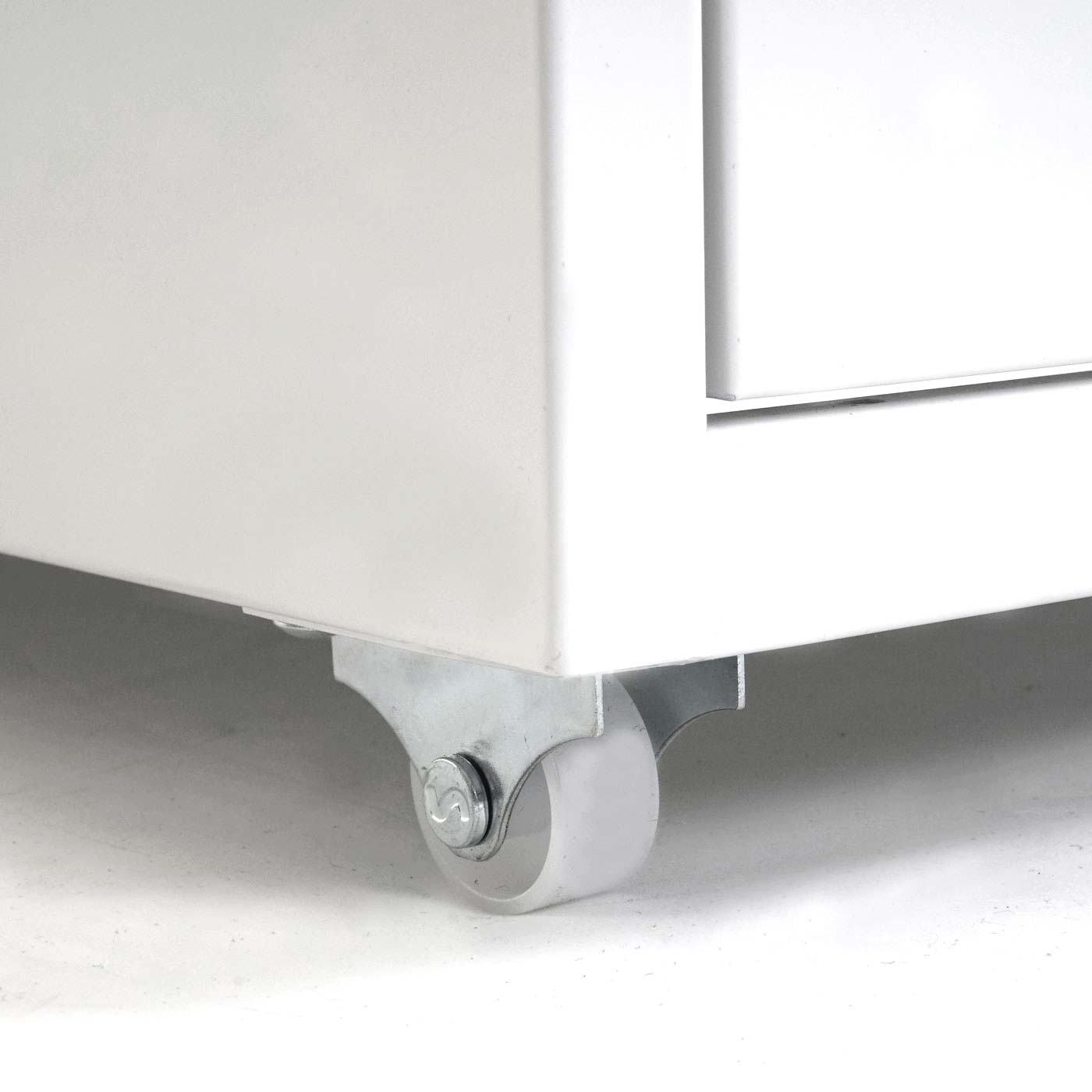 Cosmo Casa - Mobiele container - 4 laden - Metaal - Wit - 48×28×41 cm