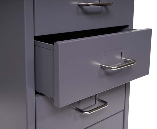 Cosmo Casa - Mobiele kast - 4 laden - Metaal - Donkergrijs - 48×28×41 cm