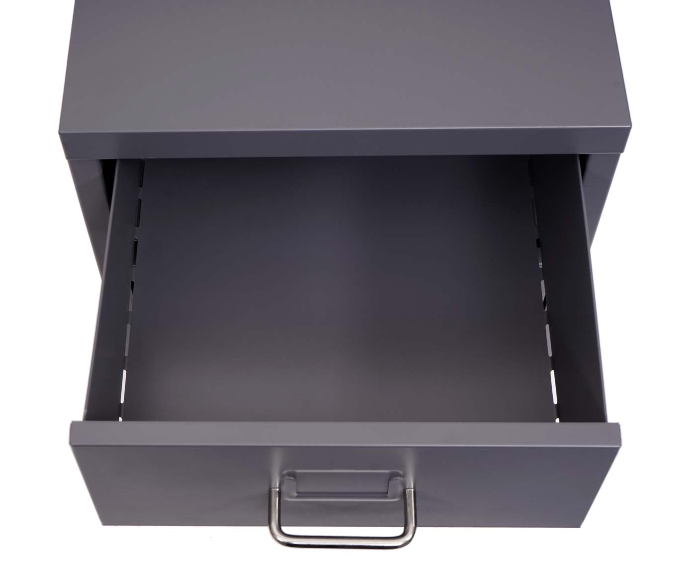 Cosmo Casa - Mobiele kast - 4 laden - Metaal - Donkergrijs - 48×28×41 cm