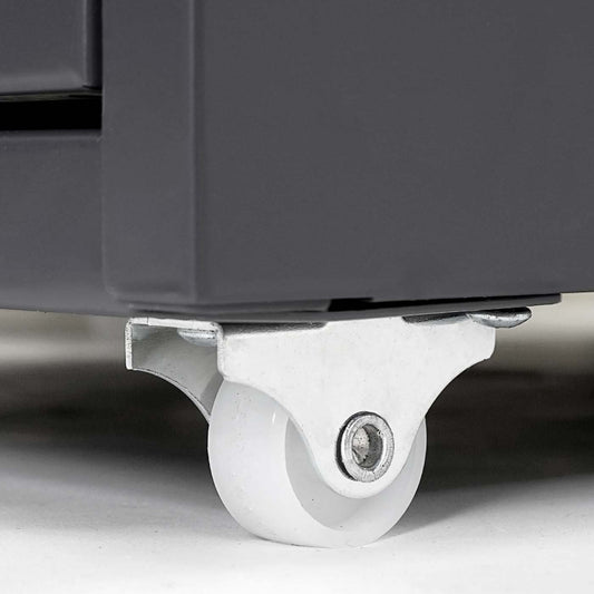 Cosmo Casa - Mobiele kast - 4 laden - Metaal - Donkergrijs - 48×28×41 cm