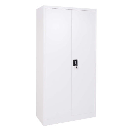 Cosmo Casa - Archiefkast - 2 deuren afsluitbaar - Metaal - Wit - 185x90x40cm