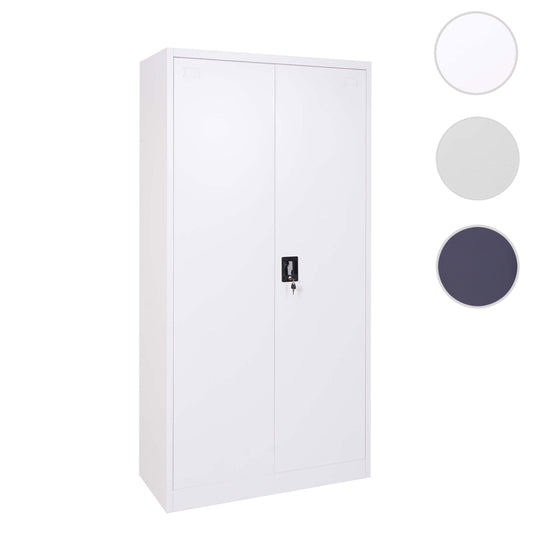 Cosmo Casa - Archiefkast - 2 deuren afsluitbaar - Metaal - Wit - 185x90x40cm