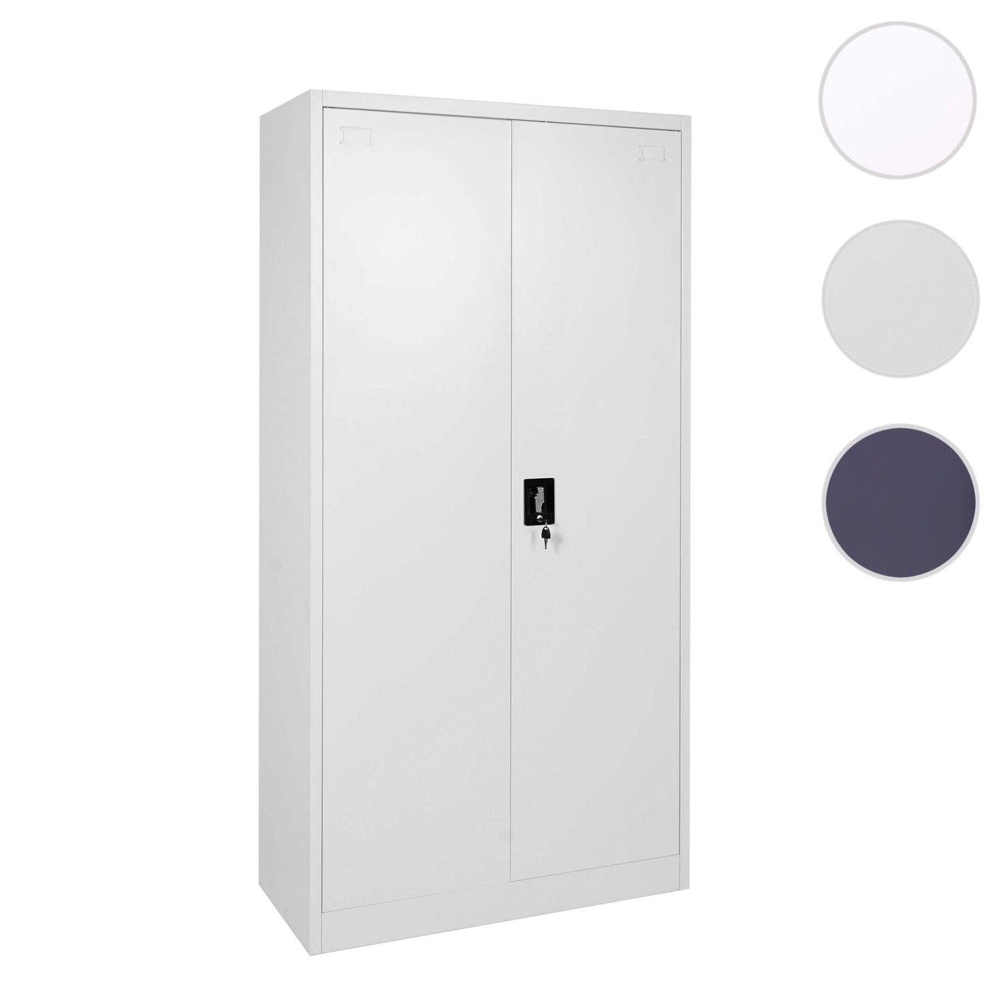 Cosmo Casa - Archiefkast - 2 deuren afsluitbaar - Metaal - Grijs - 185x90x40cm