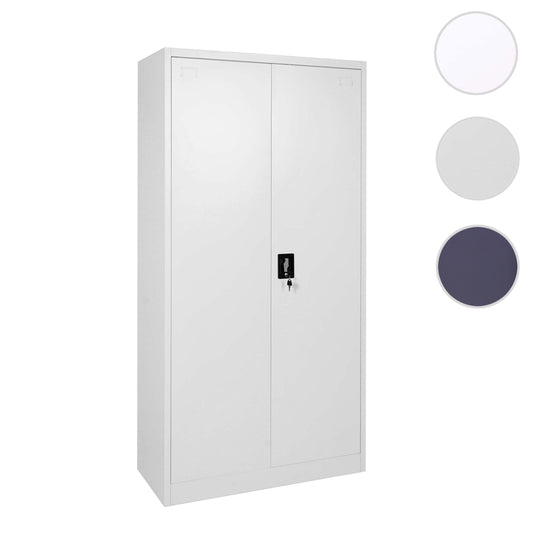 Cosmo Casa - Archiefkast - 2 deuren afsluitbaar - Metaal - Grijs - 185x90x40cm