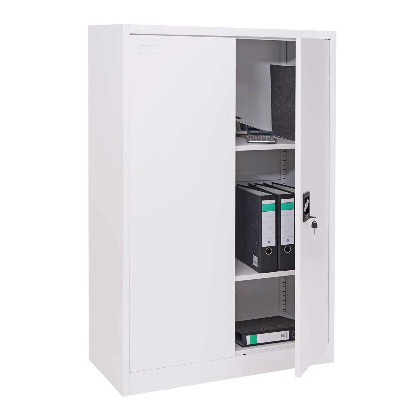 Cosmo Casa - Archiefkast - 2 deuren afsluitbaar - Metaal - Wit - 140x90x40cm