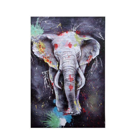 Cosmo Casa - Schilderij - Olifant ontwerp - Canvas - Meerkleurig - 180x120cm