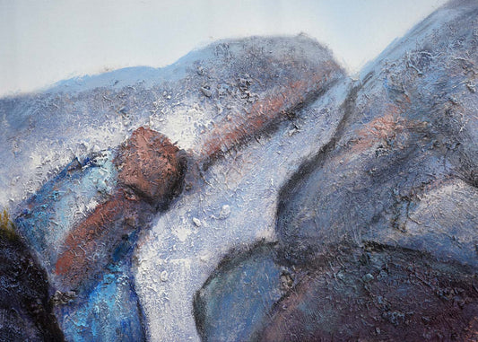 Cosmo Casa - Schilderij - Landschap zandstructuur - Canvas - Meerkleurig - 80x120cm