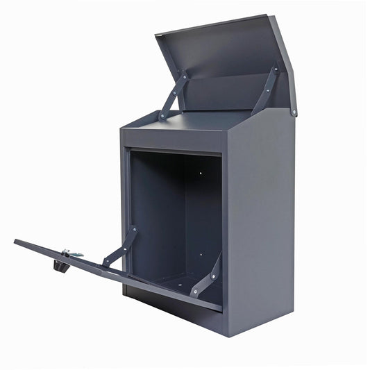 Cosmo Casa - Brievenbus - Afsluitbaar - Metaal - Antraciet-Zwart - 52×44×25 cm