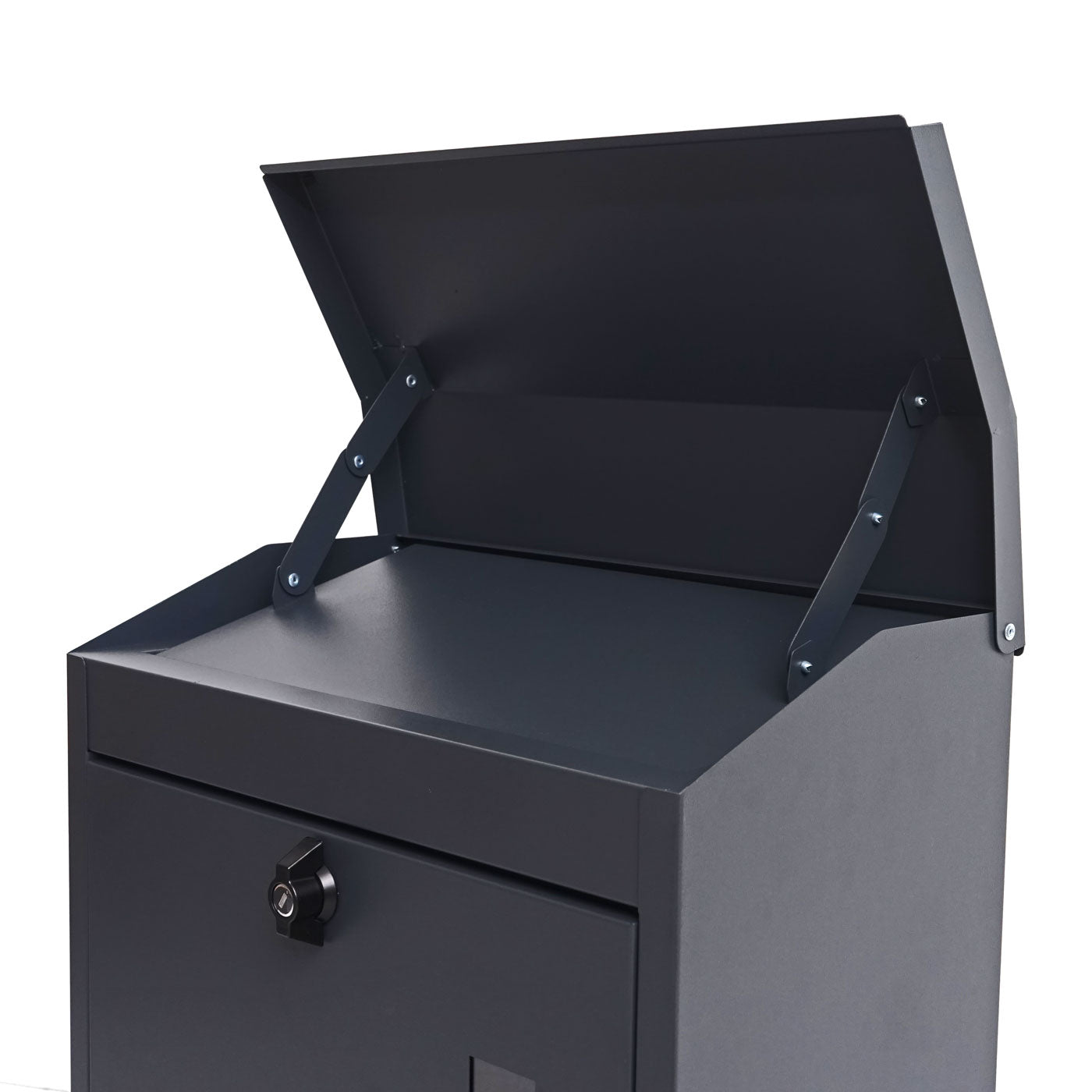 Cosmo Casa - Brievenbus - Afsluitbaar - Metaal - Antraciet-Zwart - 52×44×25 cm