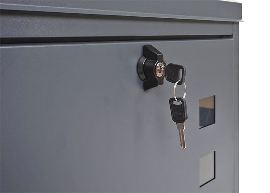 Cosmo Casa - Brievenbus - Afsluitbaar - Metaal - Antraciet-Zwart - 52×44×25 cm