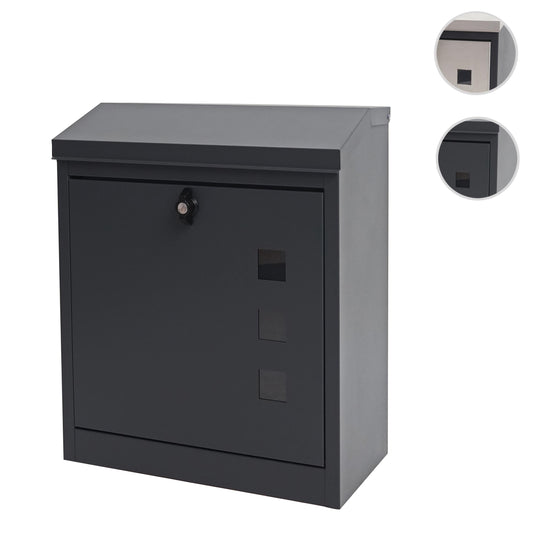 Cosmo Casa - Brievenbus - Afsluitbaar - Metaal - Antraciet-Zwart - 52×44×25 cm