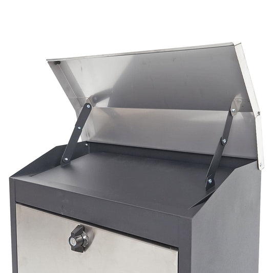Cosmo Casa - Brievenbus - Afsluitbaar - Metaal - Zwart & Roestvrij staal - 52×44×25 cm