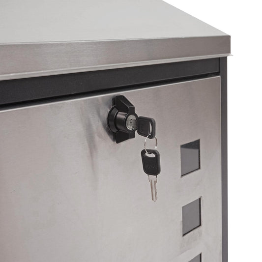 Cosmo Casa - Brievenbus - Afsluitbaar - Metaal - Zwart & Roestvrij staal - 52×44×25 cm