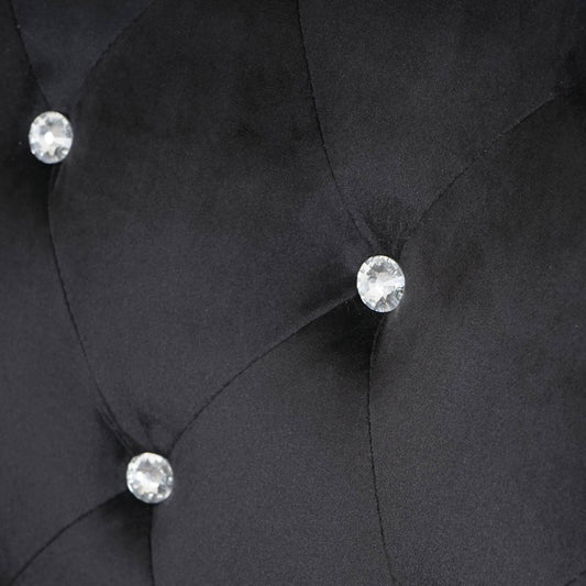 Cosmo Casa - Set van 2 Eetkamerstoelen - Fluweel - Textiel - Zwart - Goudkleurige poten