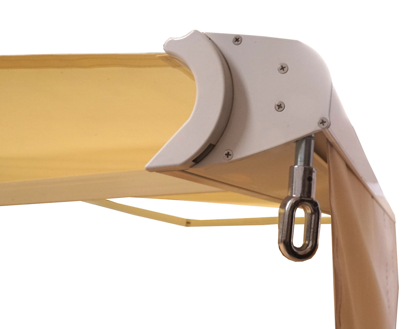 Cosmo Casa - Elektrisch Cassettescherm - Volledige Cassette 6×3 m - Acryl - Crème - Frame Wit