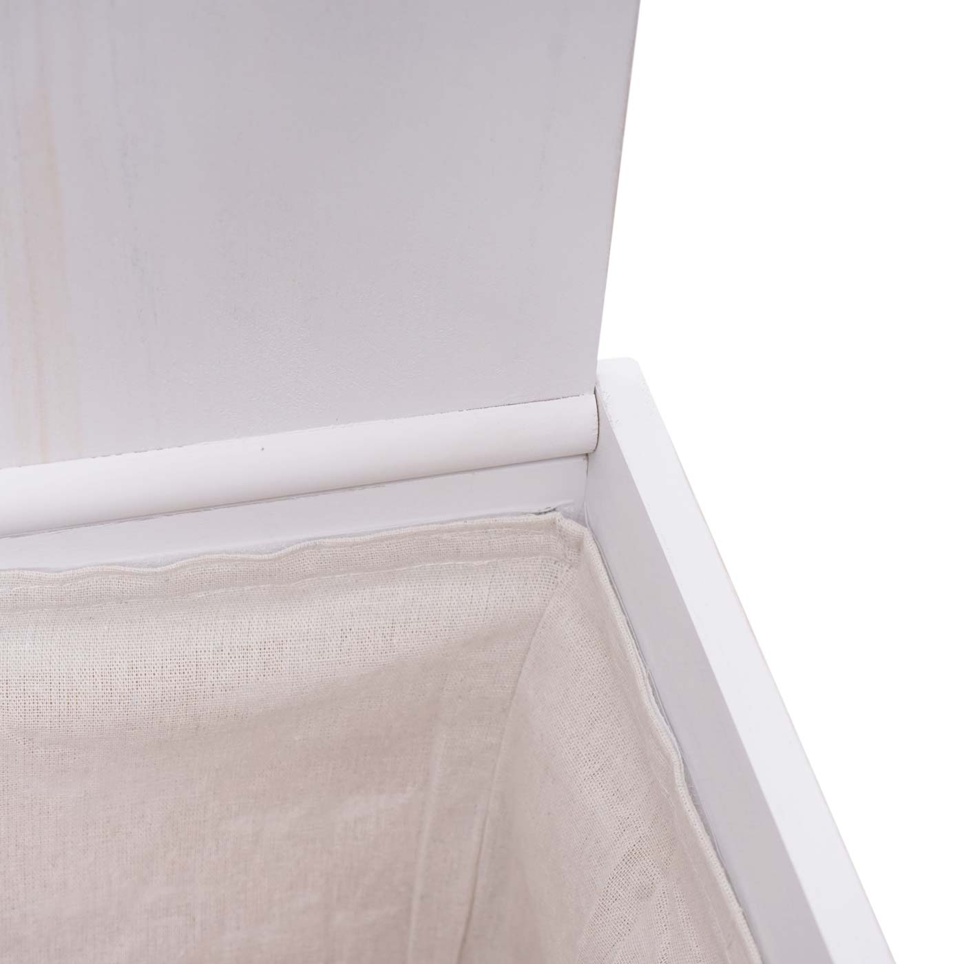 Cosmo Casa - Wasmand - 2 compartimenten - Bamboe - Wit - 61×51×35 cm