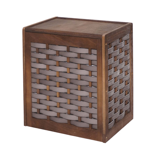 Cosmo Casa - Wasmand - 2 compartimenten - Bamboe - Bruin - 61×51×35 cm