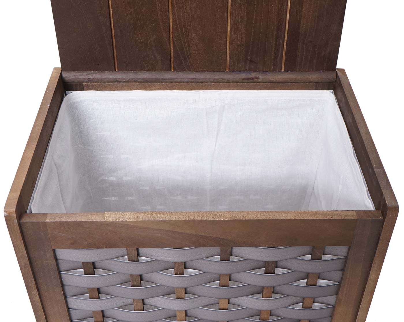 Cosmo Casa - Wasmand - 2 compartimenten - Bamboe - Bruin - 61×51×35 cm