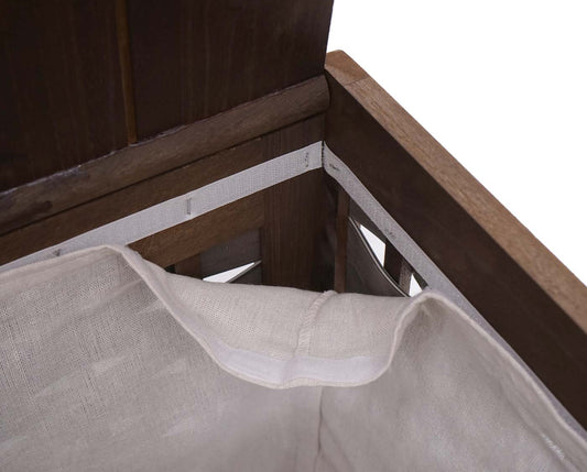 Cosmo Casa - Wasmand - 2 compartimenten - Bamboe - Bruin - 61×51×35 cm